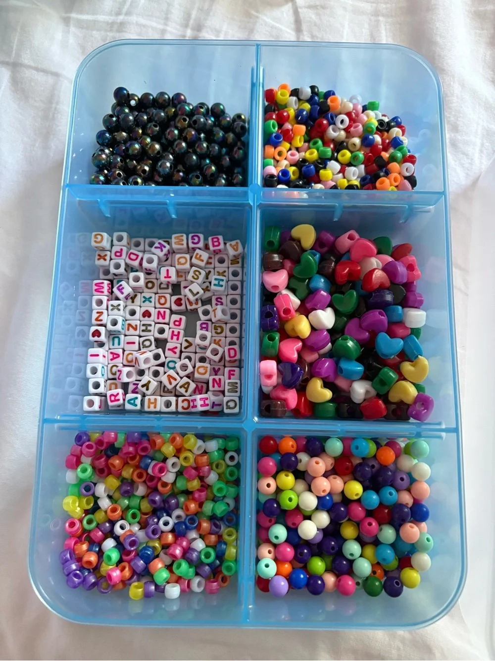 Blue Plastic Compartment Jewelry Bead Organizer - Blue
